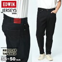 エントリーでさらにポイント 4倍 EDWIN エドウィン JERSEYS ジャージーズ ジーンズ 大きいサイズ メンズ ストレッチ ジップフライ レギュラーテーパード ロングパンツ ジーパン デニム 伸縮 黒 黒パンツ JMH33