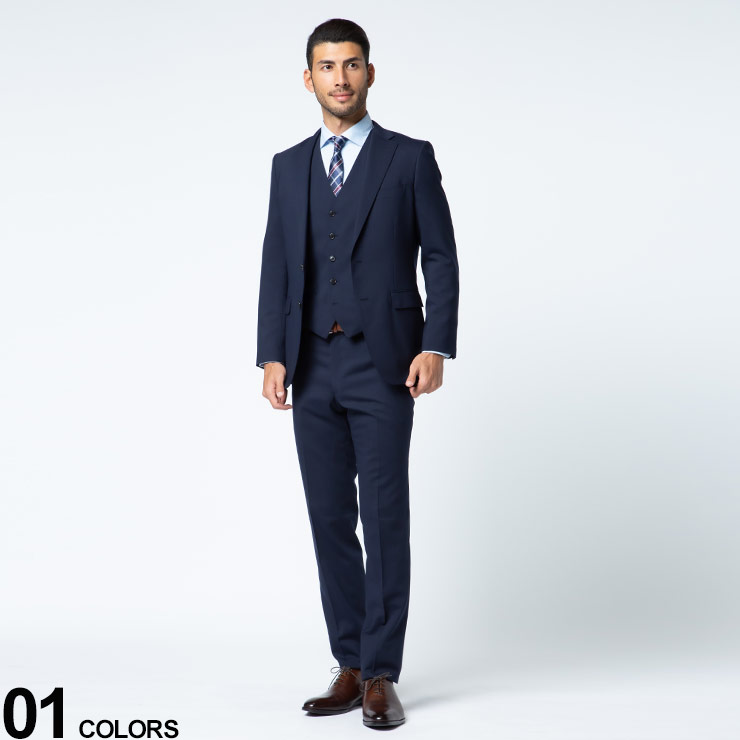 SARTORIA DEL G サルトリアデルジー 組み合わせ×スーツ リバーシブル ベスト付き シングル ツーパンツ スーツ 【通年 春夏 2パンツ】 メンズ ビジネス 紳士 スーツ 2本パンツ スリーピース ベスト 5122181NT