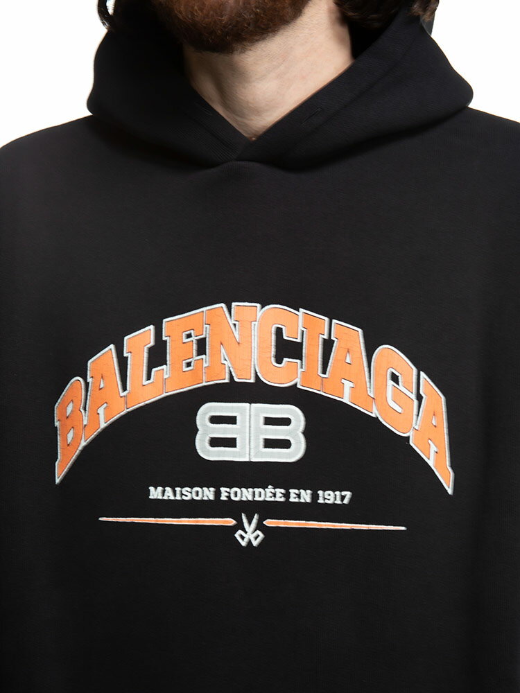 BALENCIAGA (バレンシアガ) 裏起毛 プリント プルオーバー パーカー Wide Fit ブランド メンズ 男性 トップス パーカー 長袖 スウェット BC674986TLVJ2