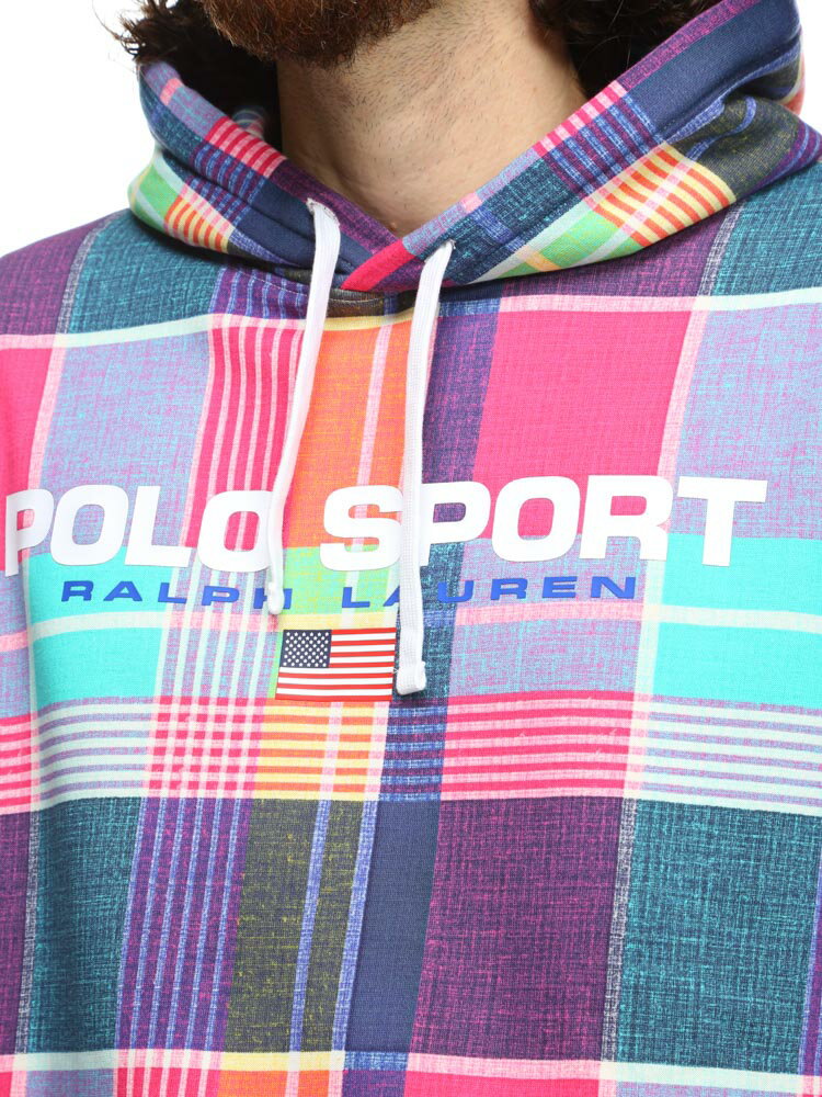 POLO RALPH LAUREN (ポロラルフローレン) POLO SPORT 裏起毛 チェック柄 プルオーバー パーカー ブランド メンズ 男性 トップス パーカー 長袖 フード RL710858452