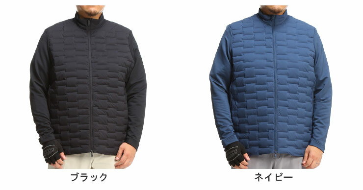 ダウンジャケット 大きいサイズ メンズ ハイブリッド ゴルフ FROST GUARD JACKET ブルゾン ブラック/ネイビー 1XL-2XL adidas アディダス