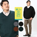 セーター 大きいサイズ メンズ 快ラクWEAR 快楽 カイラク ウォッシャブル カシミヤ混 無地 Vネック ニット プルオーバー 長袖 3L 4L 5L 6L ...