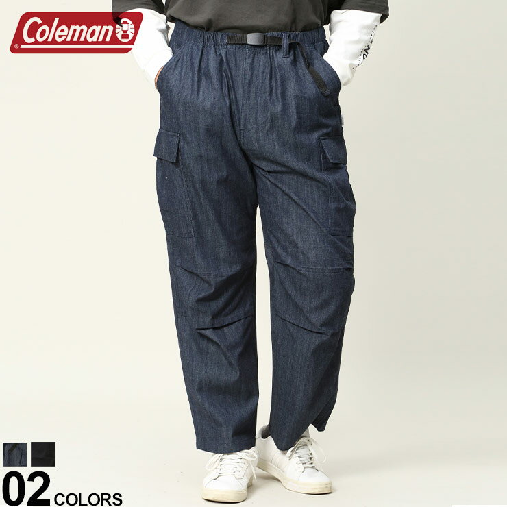 ワークパンツ 大きいサイズ メンズ ウエストコード cordura climbing cargo pants ロングパンツ ブラック ネイビー 3L 4L 5L 6L Coleman コールマン コーデュラ カーゴパンツ 長ズボン ビックサイズ ゆったり オーバーサイズ