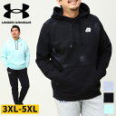 アンダーアーマー 日本規格 パーカー 大きいサイズ メンズ LOOSE 裏起毛 胸ロゴ プルオーバー RIVAL FLEECE PATCH LOGO HOODIE フード ライトグリーン ライトグレー ブラック 3XL 4XL 5XL UNDER ARMOUR 23SSBTS