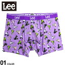 ボクサーパンツ 大きいサイズ メンズ ストレッチ ローラースケート 前閉じ 総柄 パープル 3L 4L 5L 6L Lee リー