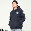 アンダーアーマー USA規格 パーカー 大きいサイズ メンズ LOOSE 裏起毛 バックロゴ プルオーバー FREEDOM FLAG HOODIE フード スポーツ ブラック 1XL 2XL 3XL UNDER ARMOUR