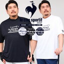 半袖 Tシャツ 大きいサイズ メンズ GOLF 吸汗速乾 ストレッチ 総柄 モックネック ゴルフ スポーツ le coq sportif ルコックスポルティフ ...