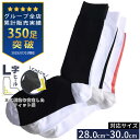 【2点で10%OFFクーポン対象】ソックス 大きいサイズ メンズ バックライン L字ヒール クルー丈 クルーソックス ホワイト×ブラック ブラック×ホワイト ピンク×ホワイト B&T CLUB ビーアンドティークラブ