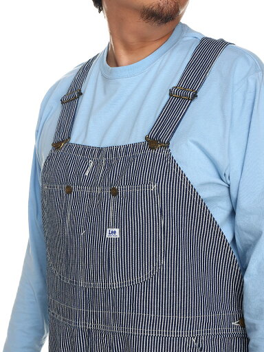 オーバーオール 大きいサイズ メンズ ヒッコリー ストライプ デニム つなぎ オールインワン ストライプ 2L 3L 4L 5L Lee リー