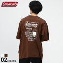 エントリーでさらにポイント 4倍 Coleman コールマン USAコットン バックプリント ポケット クルーネック 半袖 Tシャツ メンズ 男性 トップス シャツ Tシャツ クルー 半袖 ポケT X533GAD12