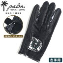 左手用グローブ 大きいサイズ メンズ GOLF ボタニカル柄 TOWER 14 GLOVE ゴルフ 手袋 レザー ブラック palm パーム