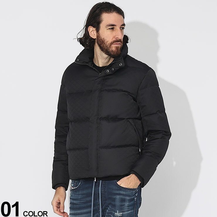 EMPORIO ARMANI エンポリオアルマーニ ジャガードイーグル フルジップ ダウンジャケット ブランド メンズ 男性 アウター ジャケット ブルゾン ダウン EA8N1BN31NHQZ