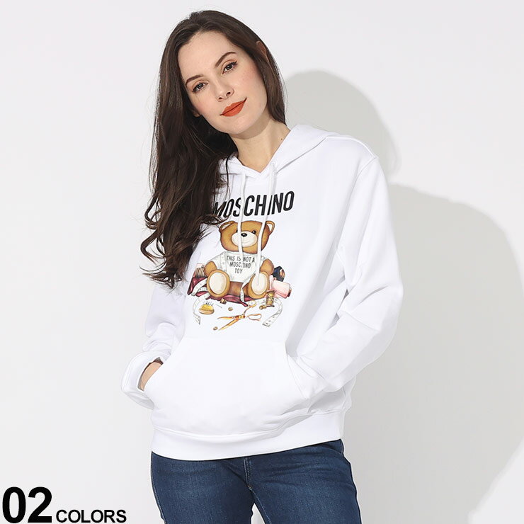 MOSCHINO モスキーノ ベアプリント プルオーバー パーカー TAILOR TEDDY ブランド レディース トップス パーカー プルパーカー フード MHLA17075528