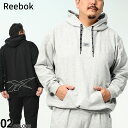 パーカー 大きいサイズ メンズ 裏起毛 ロゴ プルオーバー プル フード 秋冬 グレー ブラック 3L 4L 5L 6L Reebok リーボック