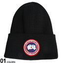 カナダグース ニット帽 メンズ エントリーでさらにポイント+4倍 CANADA GOOSE カナダグース ウール ロゴワッペン ニットキャップ ブランド メンズ 男性 帽子 ニット帽 ビーニー CG6936M