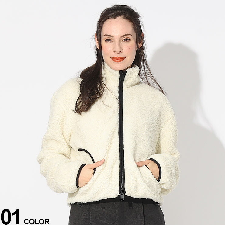 DIESEL ディーゼル バックロゴ フルジップ ボアジャケット ブランド レディース アウター ジャケット ブルゾン スタンド DSLA105250IJAW