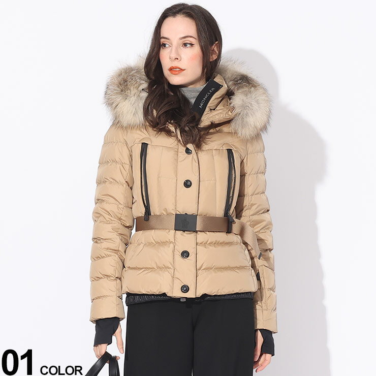 MONCLER モンクレール ファーフード ベルト付き ダウンジャケット ブランド レディース アウター ジャケット ブルゾン ダウン MCGNLBEVERLEY3
