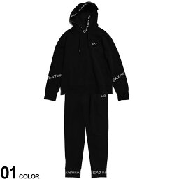 EMPORIO ARMANI EA7 (エンポリオ アルマーニ) ロゴライン パーカー スウェットパンツ セットアップブランド レディース セット 上下セット スポーツ EA7L8NTV52TJTXZ