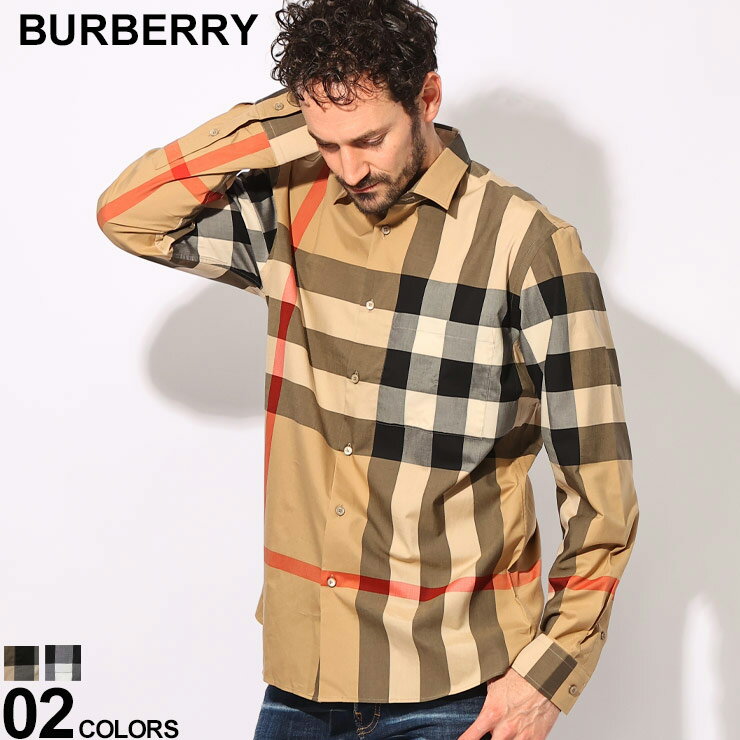 BURBERRY (バーバリー) オーガニックコットン 総柄チェック レギュラーカラー 長袖 シャツ BBSOMERTON4 ブランド メンズ 男性 トップス シャツ 長袖シャツ