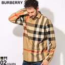 BURBERRY (バーバリー) オーガニックコットン 総柄チェック レギュラーカラー 長袖 シャツ BBSOMERTON4 ブランド メンズ 男性 トップス シャツ 長袖シャツ