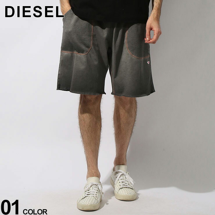 DIESEL (ディーゼル) ステッチワーク ジャージー ポケット切替ワッフル ウエストコード ショートパンツ DSA129060BNBU ブランド メンズ 男性 ボトムス パンツ ショーツ