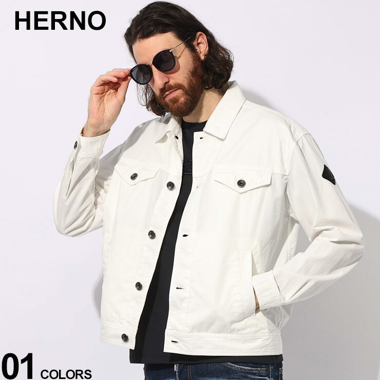 HERNO (ヘルノ) コットン ロゴアクセント フルボタン CPOジャケット HRGI000405U ブランド メンズ 男性 アウター ジャケット ジージャン