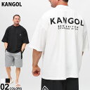 KANGOL カンゴール 半袖 Tシャツ 度詰め天竺 ポケット付き オーバーシルエット トップス クルー 大きいサイズ メンズ ホワイト ブラック 3L 4L 5L 6L