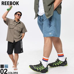 水着 水陸両用 ハーフパンツ REEBOK リーボック スイムウェア 3L 4L 5L 6L ロゴ メッシュインナー付き 大きいサイズ メンズ ボトムス 夏 サーフトランクス ショートパンツ