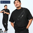 【10%OFFクーポン対象】半袖 Tシャツ 3L 4L 5L 6L 7L 大きいサイズ メンズ B&T CLUB ビーアンドティークラブ フェイクボディバッグ 丸首 BAG トップス おしゃれ 夏 黒 カットソー
