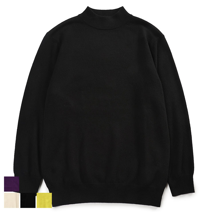 DESHENG (デシェン) カシミヤ100% 無地 モックネック セーター 24RMN005 メンズ 男性 トップス ニット セーター プルオーバー 長袖 秋...