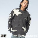 WOODENDOLL (ウッディンドール) グランジ星柄 クルーネック セーター TOP24AW106 メンズ 男性 トップス ニット セーター プルオーバー ...