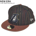 NEW ERA ニューエラ フラットキャップ 大きいサイズ メンズ ウール混 ヘリンボーン レイカーズロゴ 7 7/8サイズ 帽子 ベースボールキャップ 秋冬 小物 FREE ブラウン