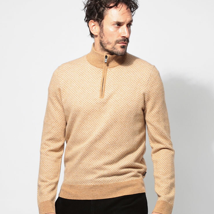 ヒューゴボス HUGO BOSS ウール混 モックネック ハーフジップ ニットセーター HB50528322 ブランド メンズ 男性 トップス ニット セーター...