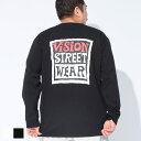 【2点で10%OFFクーポン対象】VISION STREET WEAR ヴィジョンストリートウェア 長袖 Tシャツ 大きいサイズ メンズ カーリーマグロゴ クルーネック ロンT プルオーバー プリント 3L 4L 5L ホワイト ブラック