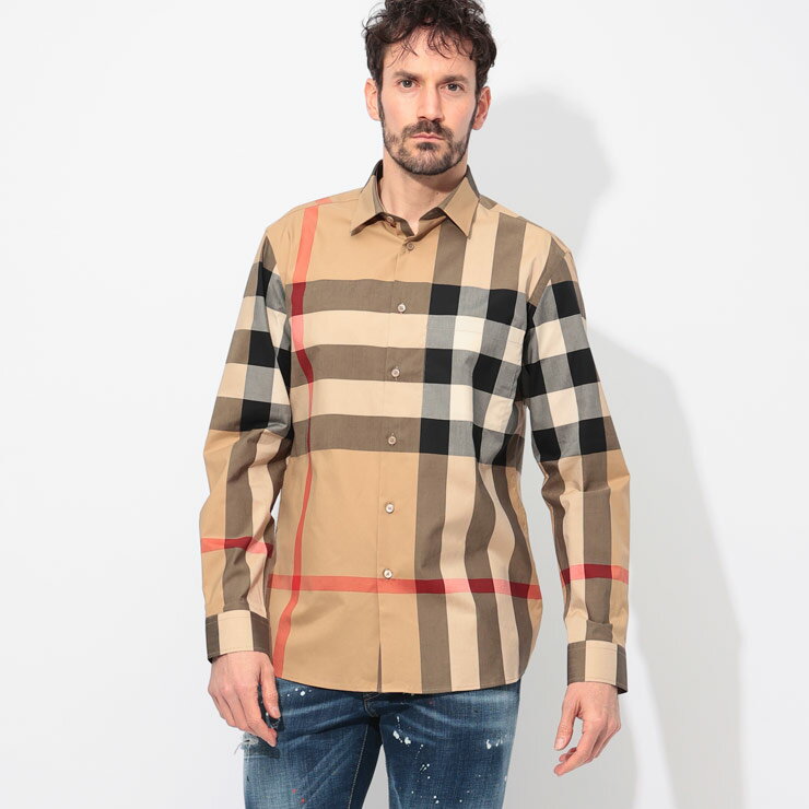 バーバリー BURBERRY 綿100% チェック柄 長袖 シャツ BB8071445 ブランド メンズ 男性 トップス シャツ チェックシャツ コットン 総柄