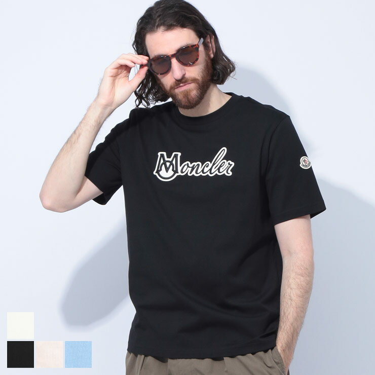 モンクレール MONCLER 刺繍ロゴ クルーネック 半袖 Tシャツ MC8C0001189AJS ブランド メンズ 男性 トップス Tシャツ 刺繍 コットン ...