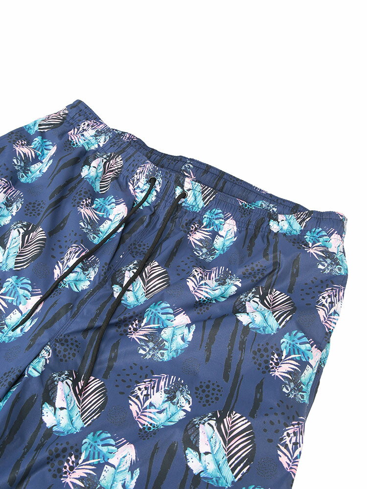 【ポイント10倍】水着 3L 4L 5L 6L 7L 8L 9L 相当 サーフパンツ スイムパンツ スイムショーツ 大きいサイズ メンズ 総柄 メッシュインナー ボトムス レジャー 春 夏 ネイビー B＆T CLUB ビーアンドティークラブ