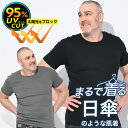 半袖 Tシャツ 大きいサイズ メンズ 着る日傘 95%UVカット 吸水速乾 クルーネック 肌着 下着 インナー アンダーウェア 春 夏 ダークグレー ブラック 3L 4L 5L 6L