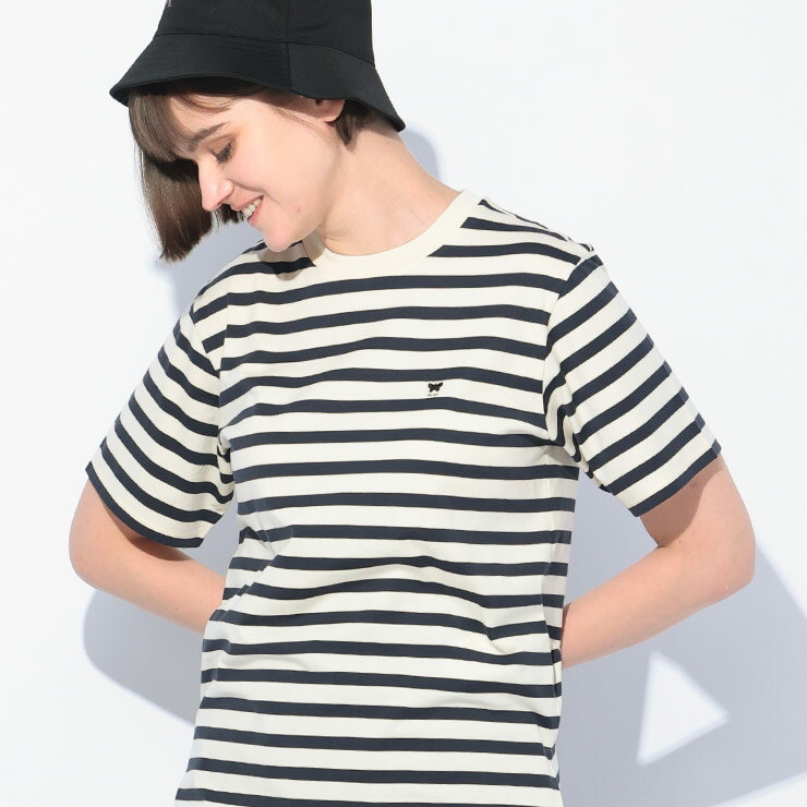 マックスマーラ MAX MARA ワンポイント ボーダー柄 クルーネック 半袖 Tシャツ MXLSATRAPO5 ブランド レディース トップス Tシャツ コッ...