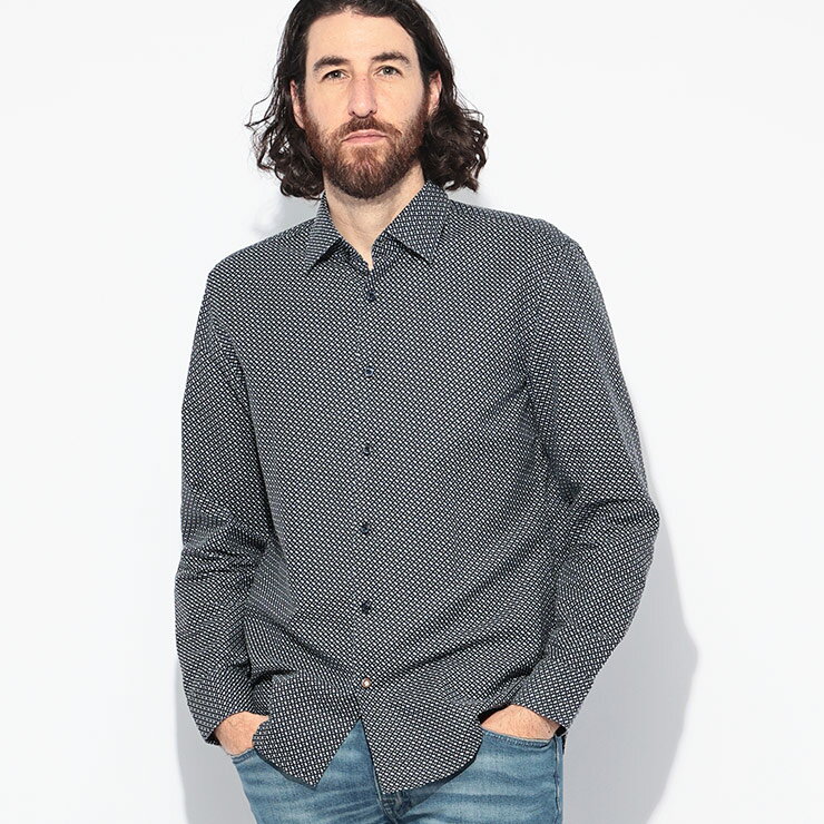 ヒューゴボス HUGO BOSS BBモノグラム 長袖 シャツ HB50539532 ブランド メンズ 男性 トップス シャツ 総柄 プリント カジュアル