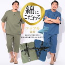 5つ星パジャマ 綿100% ワッフル ヘンリーネック 7分丈パンツ パジャマ 大きいサイズ メンズ 部屋着 パジャマ 上下セット ルームウェア 春 夏 カーキ ダークブルー 3L 4L 5L 6L SAKAZEN サカゼン