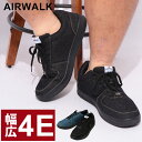 AIRWALK エアウォーク スニーカー 大きいサイズ メンズ 4E ワイド デニムライク インソール抗菌・防臭加工 AWMK0290 シューズ 靴 29.0cm 30.0cm 31.0cm ブラック ネイビー