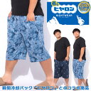 着るヒヤロン ステテコ 接触冷感 ヤシの木柄 ヒヤロン 大きいサイズ メンズ 肌着 下着 部屋着 ステテコ ルームパンツ ハーフパンツ 涼しい 春 夏 サックス...