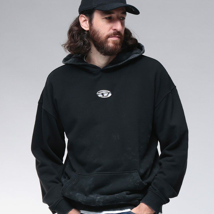 ディーゼル DIESEL メタルオーバルD ムラ染め リラックスフィット プルオーバー パーカー A194160IPAC900 ブランド メンズ 男性 トップス...