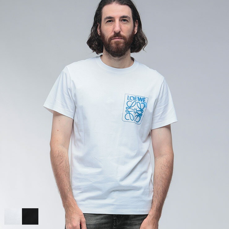 ロエベ Tシャツ 半袖 LOEWE トップス メンズ アナグラム刺繍 ロゴ コットン 半袖Tシャツ LEH526Y22X25 ブランド 綿 シンプル カジュアル...