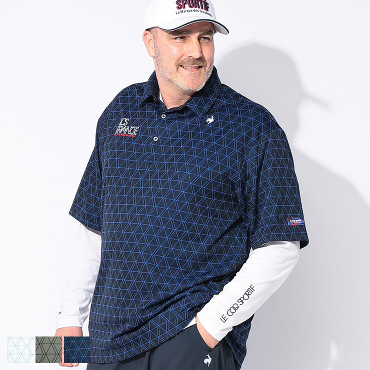 le coq sportif ルコックスポルティフ 長袖インナー付き 半袖 ポロシャツ 2L 3L 4L 5L 大きいサイズ メンズ GOLF 吸汗速乾 ストレ...