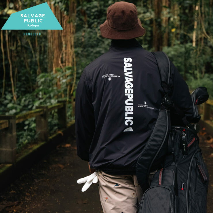 【完全別注 L LL】SALVAGE PUBLIC Kolepa サルベージ パブリックコレパ ブルゾン L LL GOLF 袖着脱 フード収納 フルジップ メンズ 男性 トップス パーカー ゴルフ スポーツ ベスト 大きいサイズ メンズ ブラック