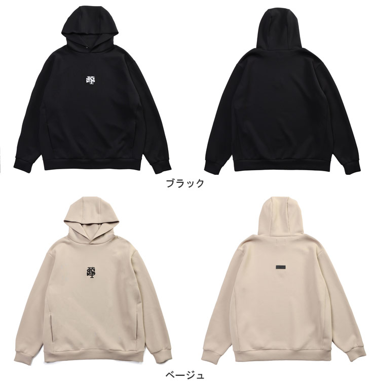 【完全別注 L LL】SALVAGE PUBLIC Kolepa サルベージ パブリックコレパ プルオーバー パーカー L LL GOLF ロゴ刺繍 ダブルニット メンズ 男性 トップス フード ゴルフ 長袖 ストレッチ 秋 冬 大きいサイズ メンズ ブラック ベージュ