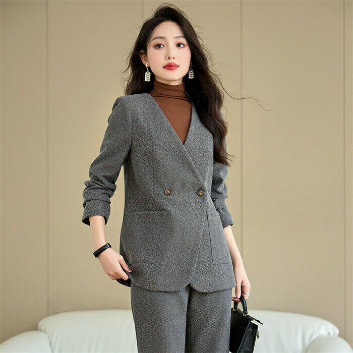 セットアップ レディース スーツ 2点セット パンツスーツ Vネック テーラードジャケット&ワイドパンツ レディーススーツ ビジネススーツ フォーマルスーツ セレモニースーツ 上下セット 入学式 卒業式 通学 高級 上品 OL 仕事 ママ 送料無料