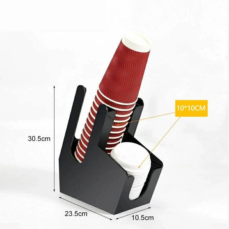 使い捨てカップ棚 コーヒーカップ収納 アクリル製 オフィスなど適用 コンビニ ビュッフェ 紙カップディ..